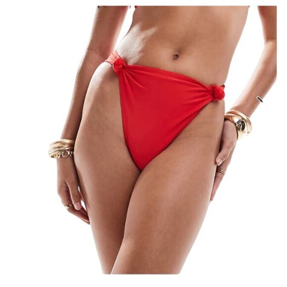 South Beach essentials knot front bikini bottom‎ in red - Size 10 - Picture 7 of 7